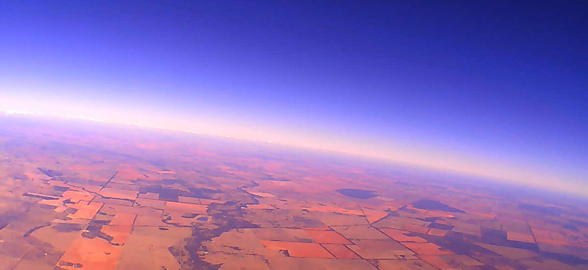 Panoramic photo of earth from stratosphere