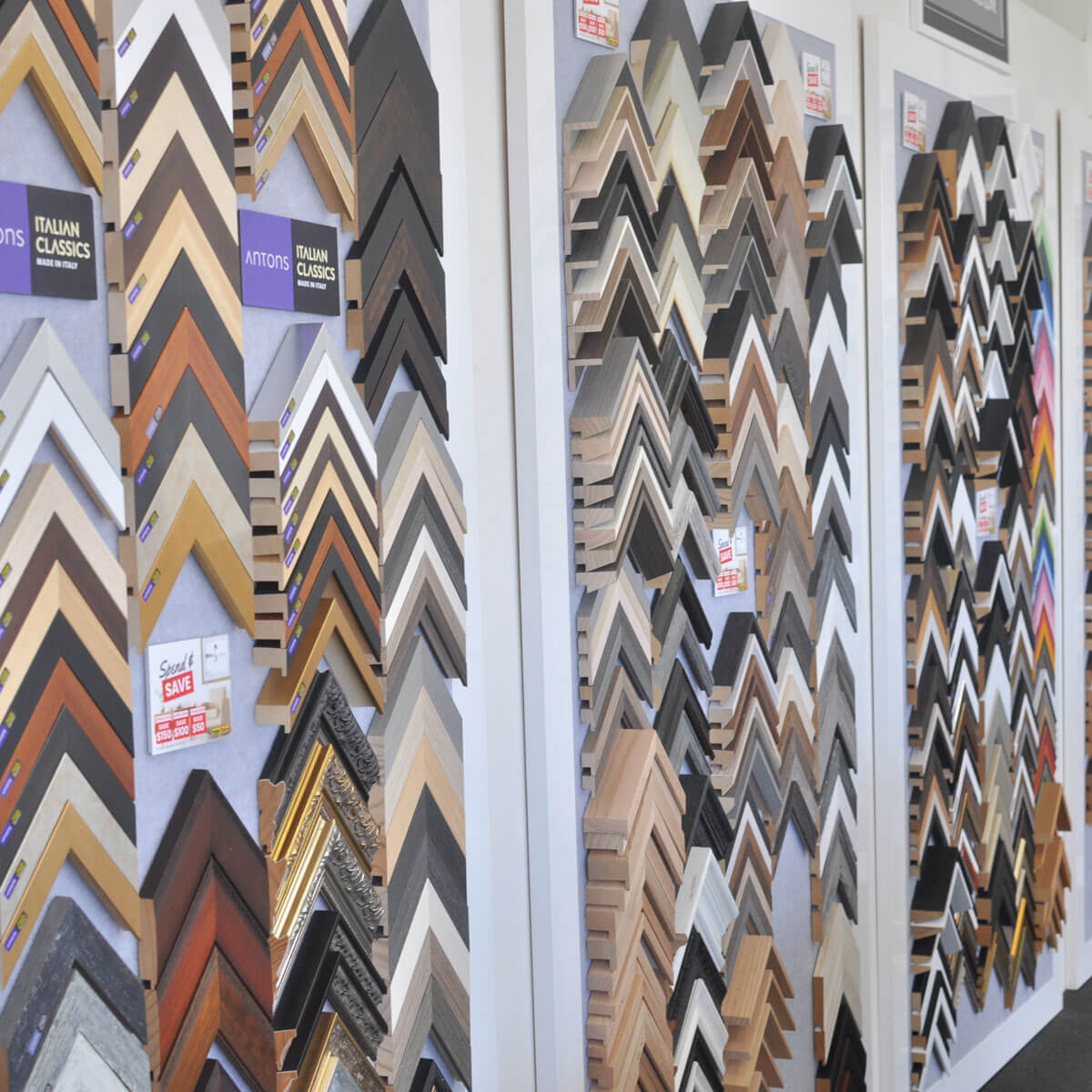 Range of frames sample board