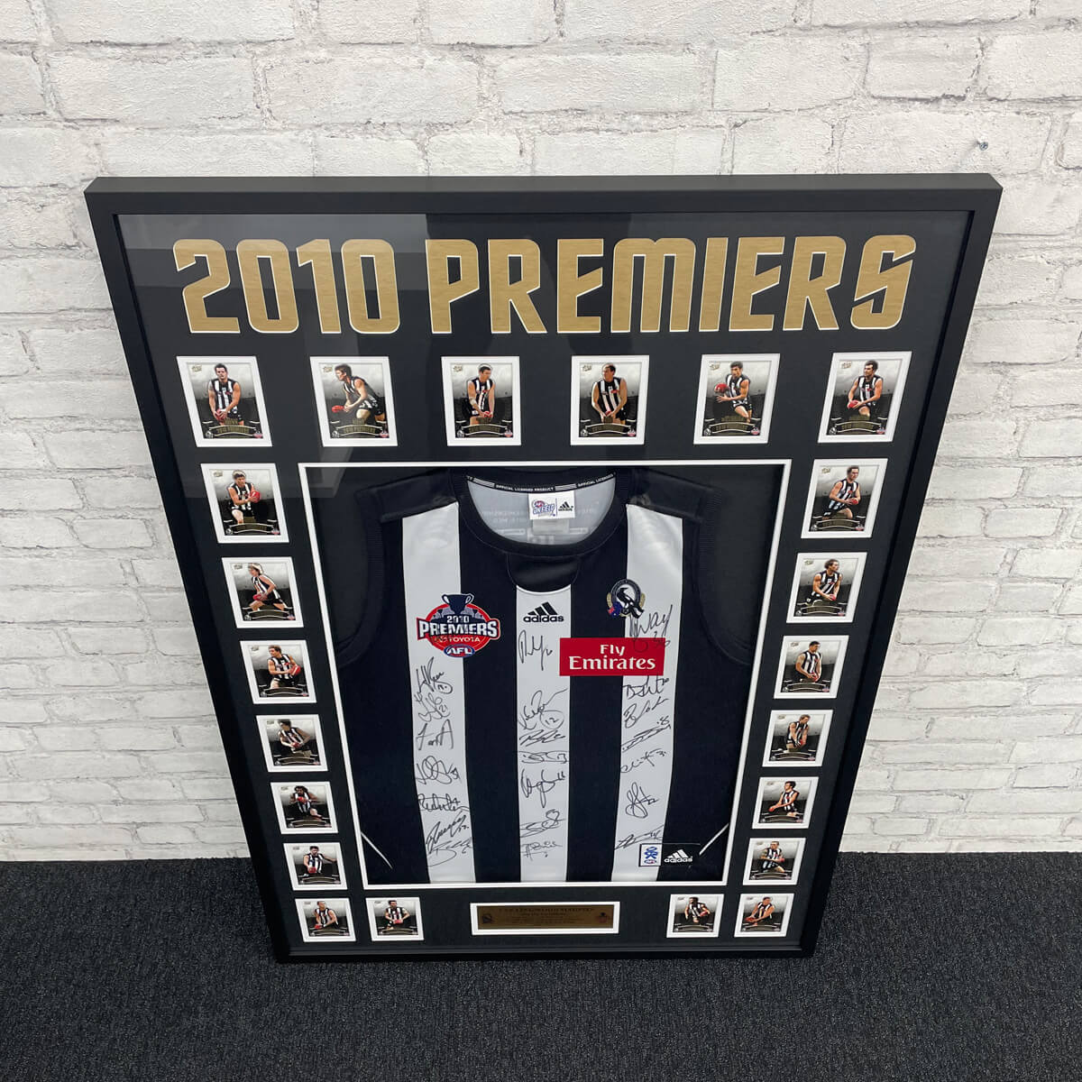 2010 Magpies AFL premiers framed shirt