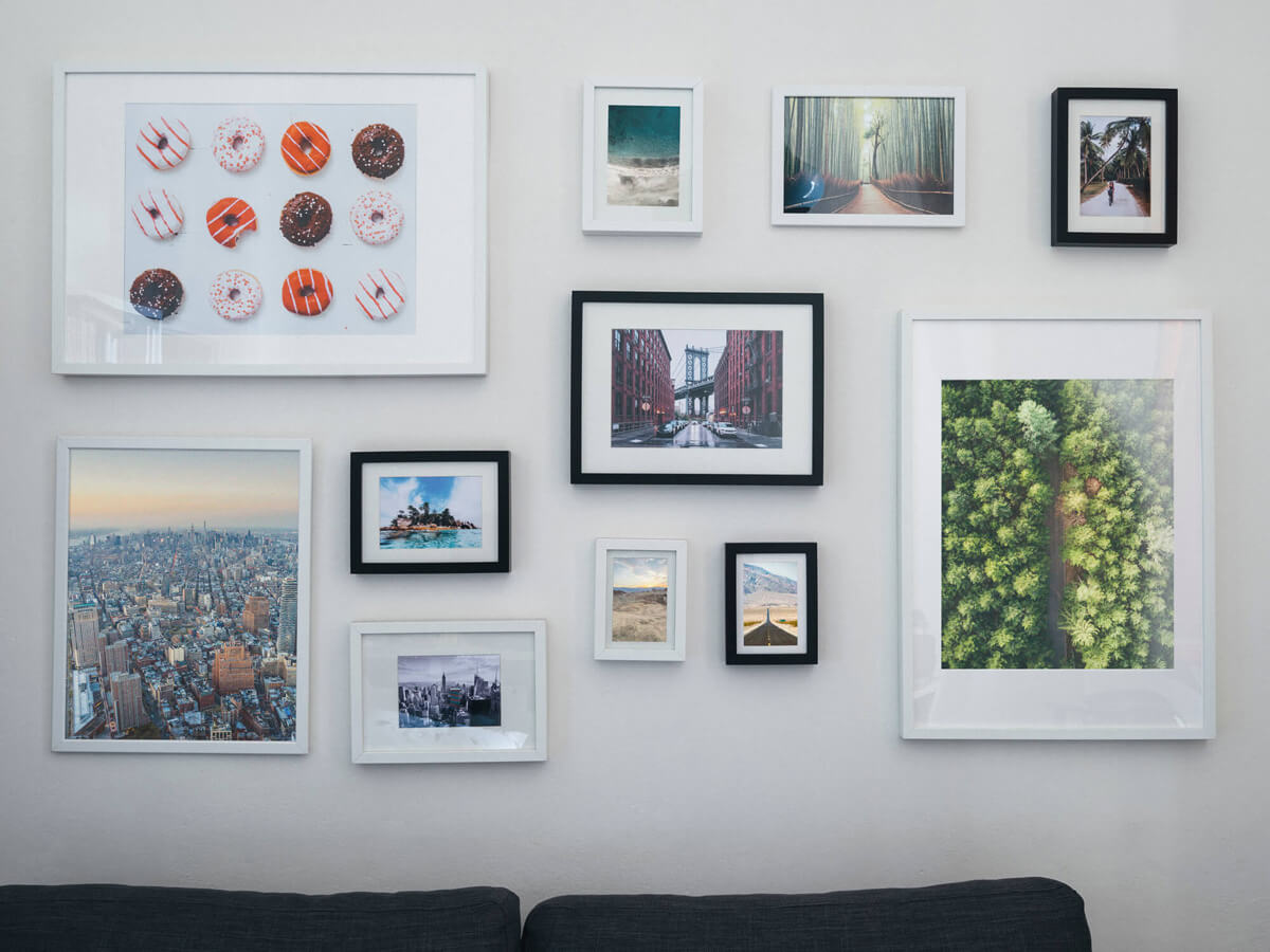 Gallery wall picture frames