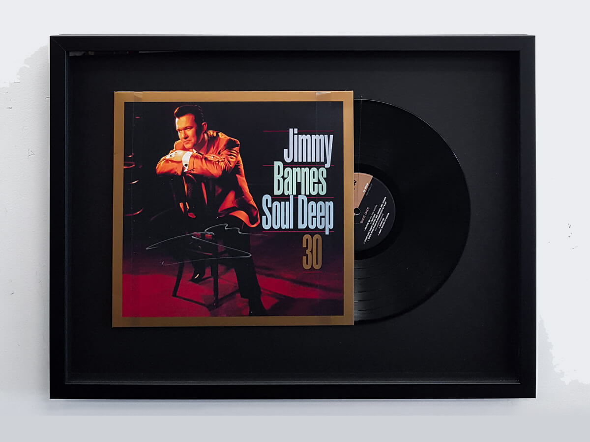 Framed album and cover Jimmy Barnes